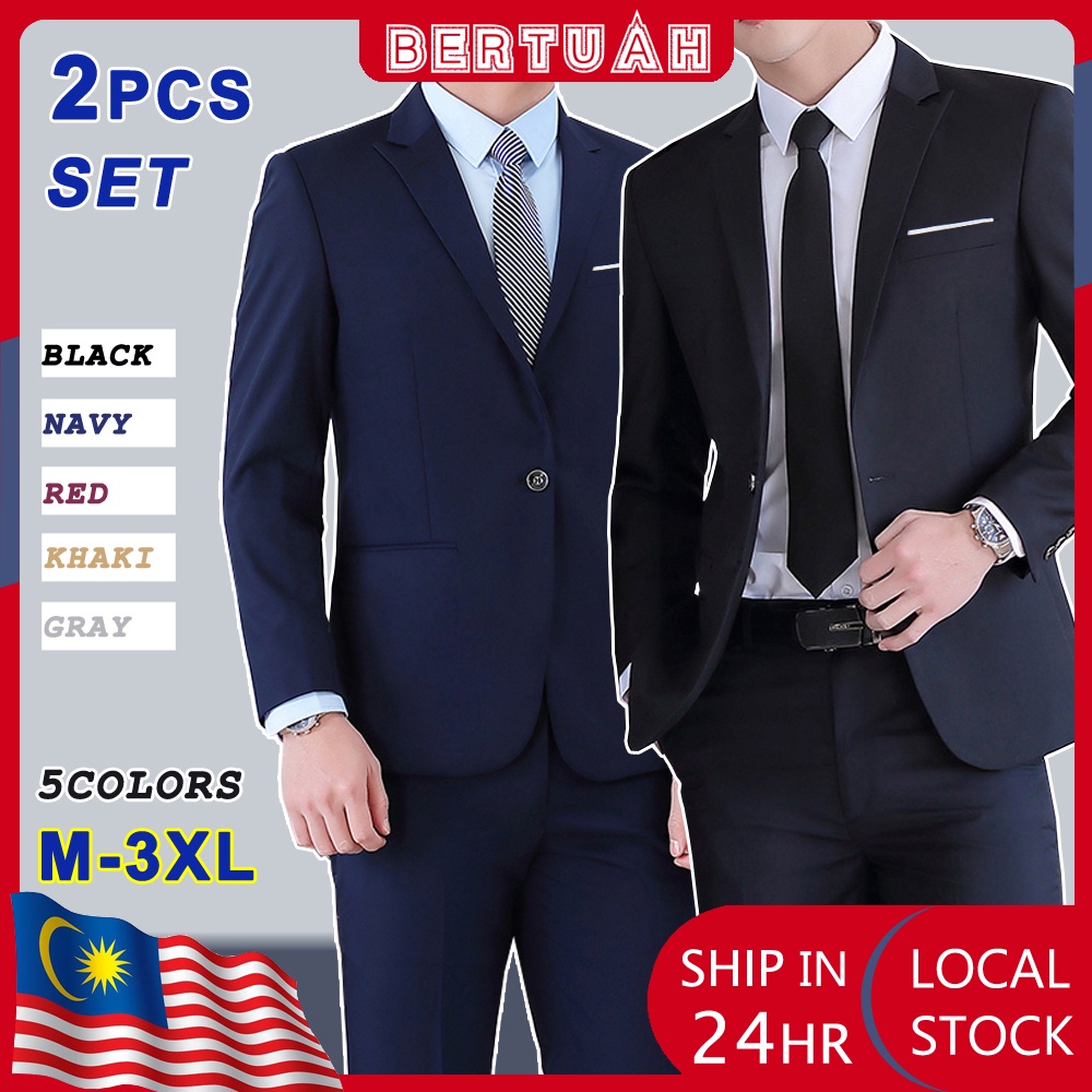 Men Suit Set Slim Fit  Formal Business Outerwear Blazer Set Men Groom Wedding Suit Slim Coat Professional Suit Office