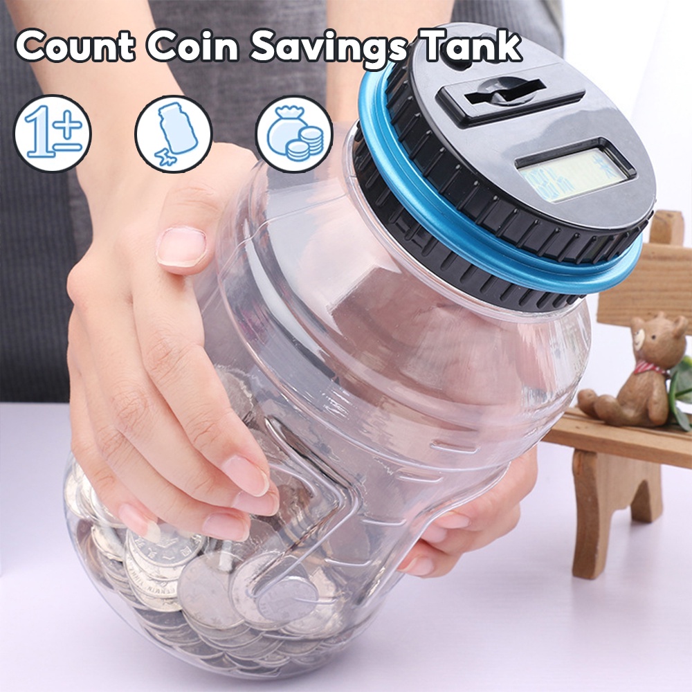 Cute Tabung Budak TABUNG DIGITAL Coin Bank malaysia syiling Clear Digital Piggy Bank Coin Savings LCD Counting