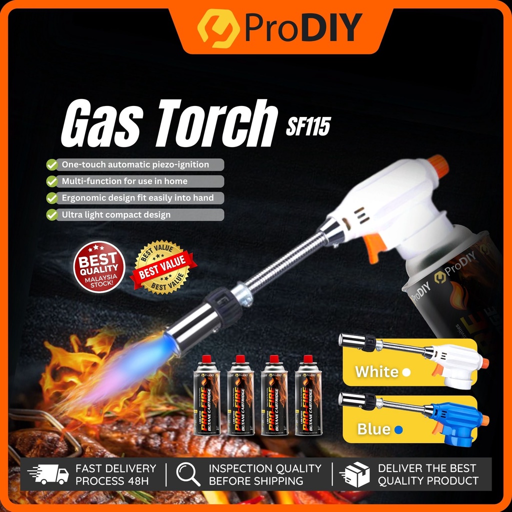 SF115 Multipurpose Torch Gun Butane Gas Camping Gas Cooking Fire Maker Flame Gun Welding Torch Pemetik Api Dapur gas