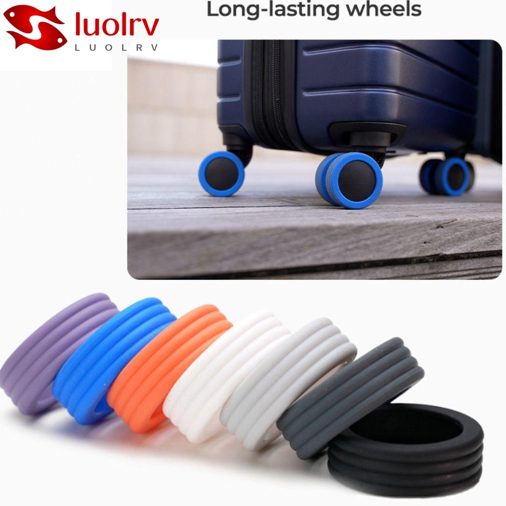 LUOLRV 4/8PCS/Set Travel Luggage Caster shoes, Silicone with Silent Sound Luggage Wheels Protector, Noise Wheels Guard Cover Accessories Trolley Box Casters Cover