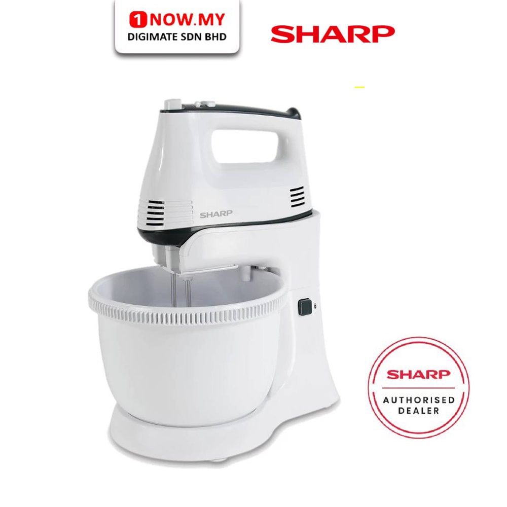 SHARP 3.2L Stand Mixer EMS60WH | with Dough Hooks and Hand Blender