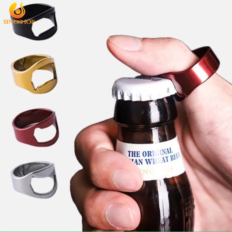 Universal Stainless Steel Beer Bottles Opener/ Portable Finger Ring Openers Kitchen Tool Home Supplies