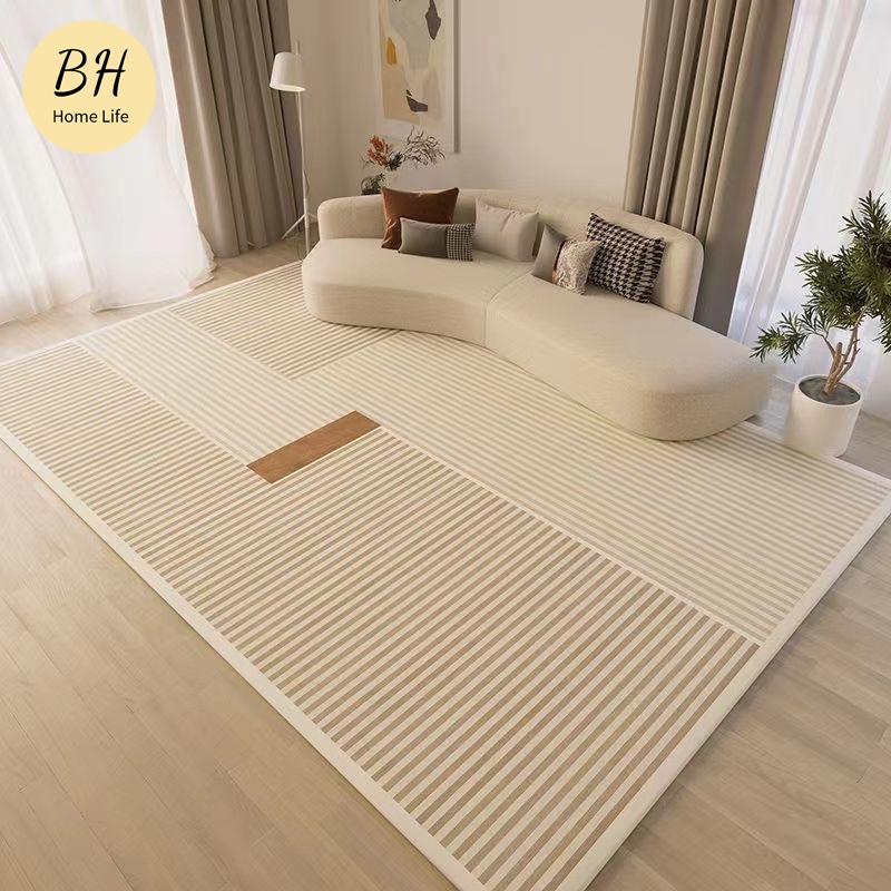 [BH]Creamy Living Room Bedroom Big Carpet Premium Karpet 200x300cm Non Slip Ruang Tamu Bilik Tidur Sofa Bedside Long Rug Velvet Blanket Balcony Room Beige Decor Floor Mat Custom