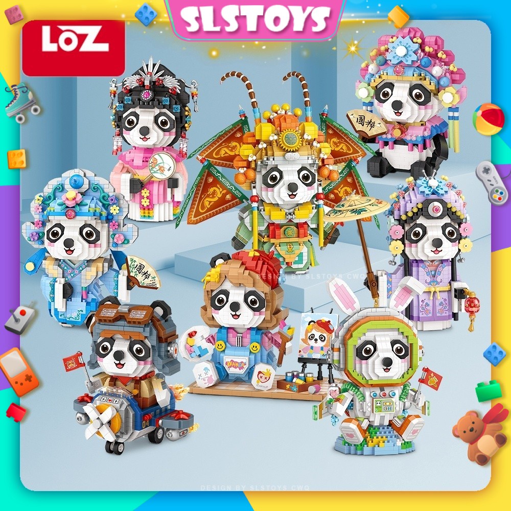 LOZ IDEAS Mini Block Panda Series Chinese Opera Space Painter China Trend Decoration Building Brick Toy Boy Girl 京剧 熊猫