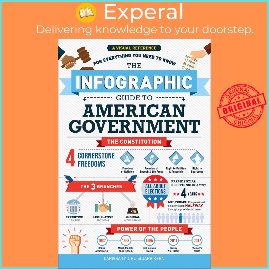 [English - 100% Original] - The Infographic Guide to American Government - A Visual by Jara Kern (US edition, paperback)