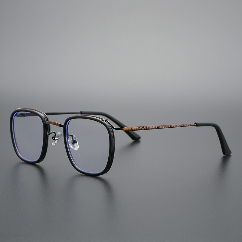 Vintage Glasses Frame Men Style Old-Fashioned Plain Decoration Art Online Matching Myopia Unique Trendy