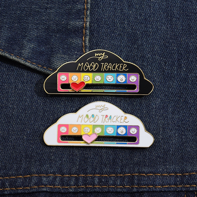 My Mood Tracker Hard Enamel Pin Creative Emoticon Brooch Buckle Metal 7 Days Mood Pin Lapel Badge Jewelry Accessories Gift