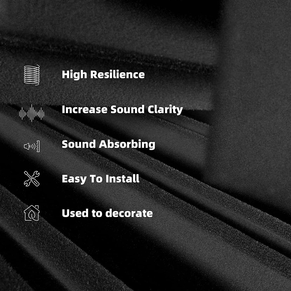 Have Reliable 12pcs Self-Adhesive Acoustic Foam Ceiling Soundproof Panels High Resilience Sound Proofing Pad Home Stu... - Image 5