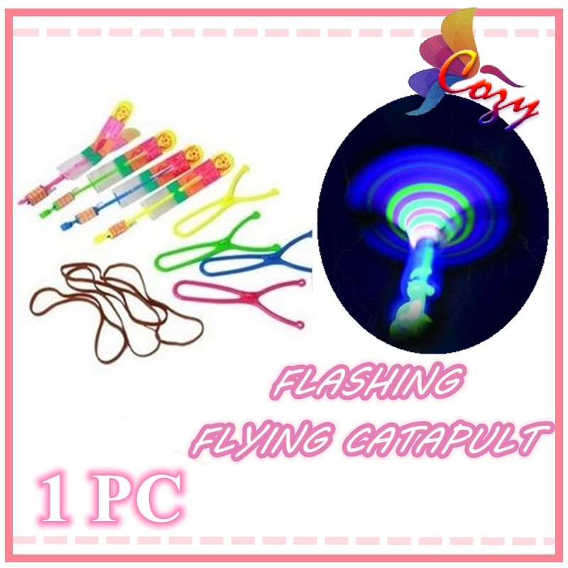 (1PC) Amazing LED Light Flying Toy Rotating Catapult Party Classic Flashing Swords Toy Fun Gift Helicopter Elastic