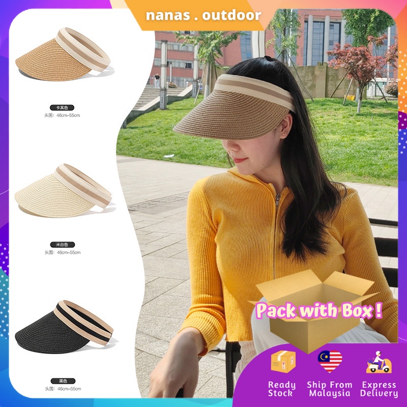 Nanas Topi Pantai Perempuan / Summer Straw Hat / Adult Beach Hat / Anti UV Hairband 防晒帽 太阳帽 Tennis Cap Golf Visor