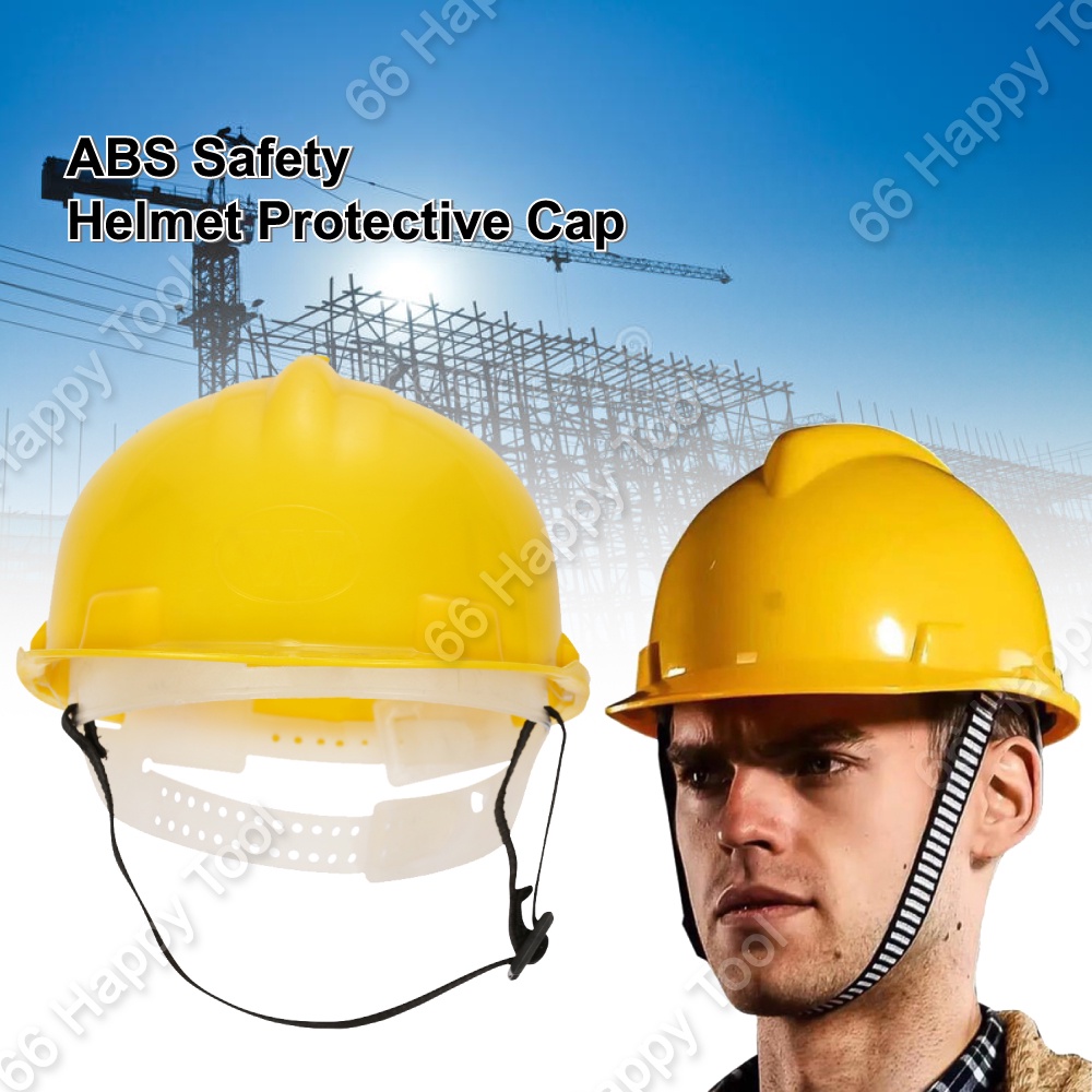 ABS Safety Helmet Protective Cap Worker Job Site Construction Head Protection Proof Yellow Topi Keselamatan