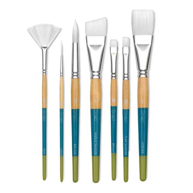 Princeton Snap! Short Handle White Synthetic Brush - Series 9850