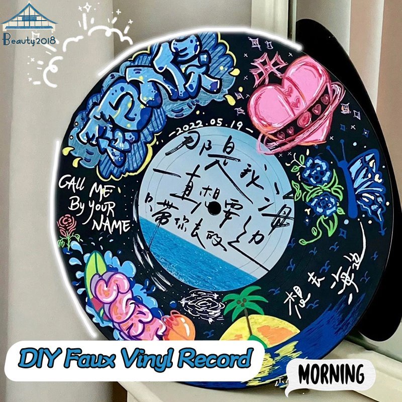 Retro Simulation Vinyl Record Creative Happy Birthday DIY Records Desktop Decoration