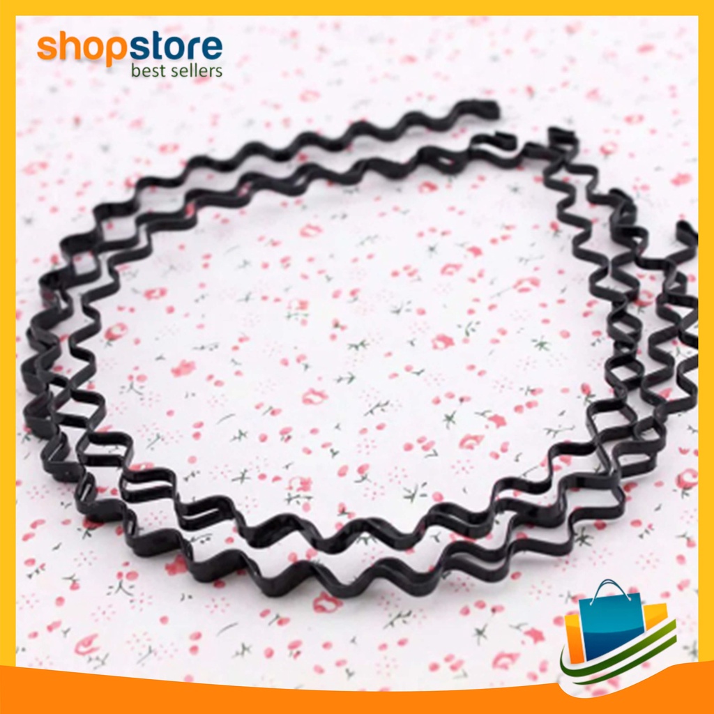 Plain Black Headband for Men and Women, Wave Shape, Imported SSB 282