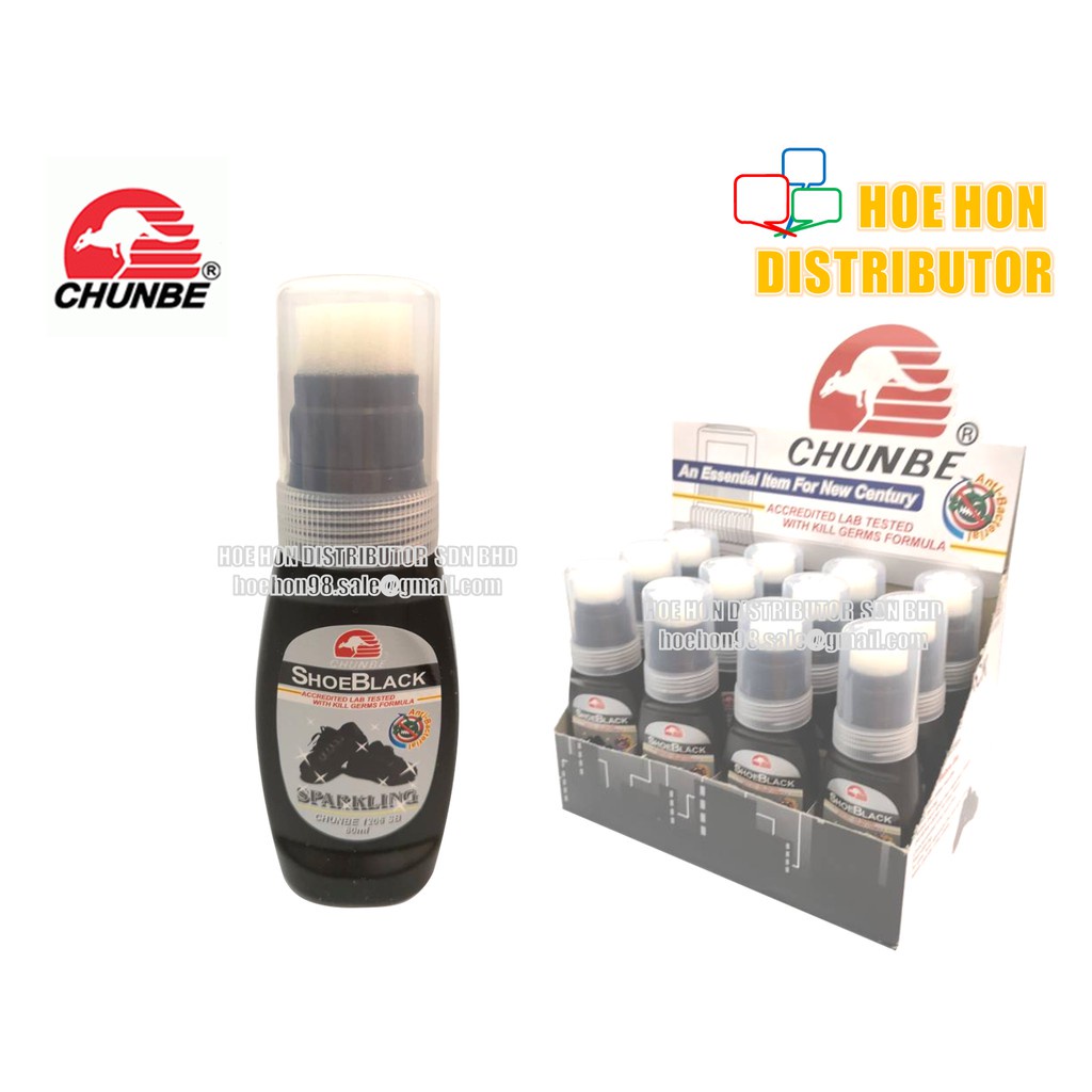 Chunbe Anti Bacterial Sparkling Shoe Black 80ml 1206 SB