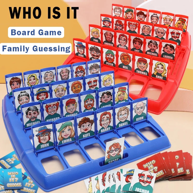 WHO IS IT??? Board Game Classic BoardGame Funny Family Guessing Games Children Toy Gift Memory Training Parent Child Leisure Time Party Indoor Games