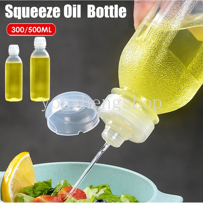 300ml/500ml Squeeze Oil Bottle Oil Dispenser Cooking Condiment Container Ketchup Mustard Vinegar Olive Oil Bottles Leak-proof Screaming Oilbottle Kitchen Gadget