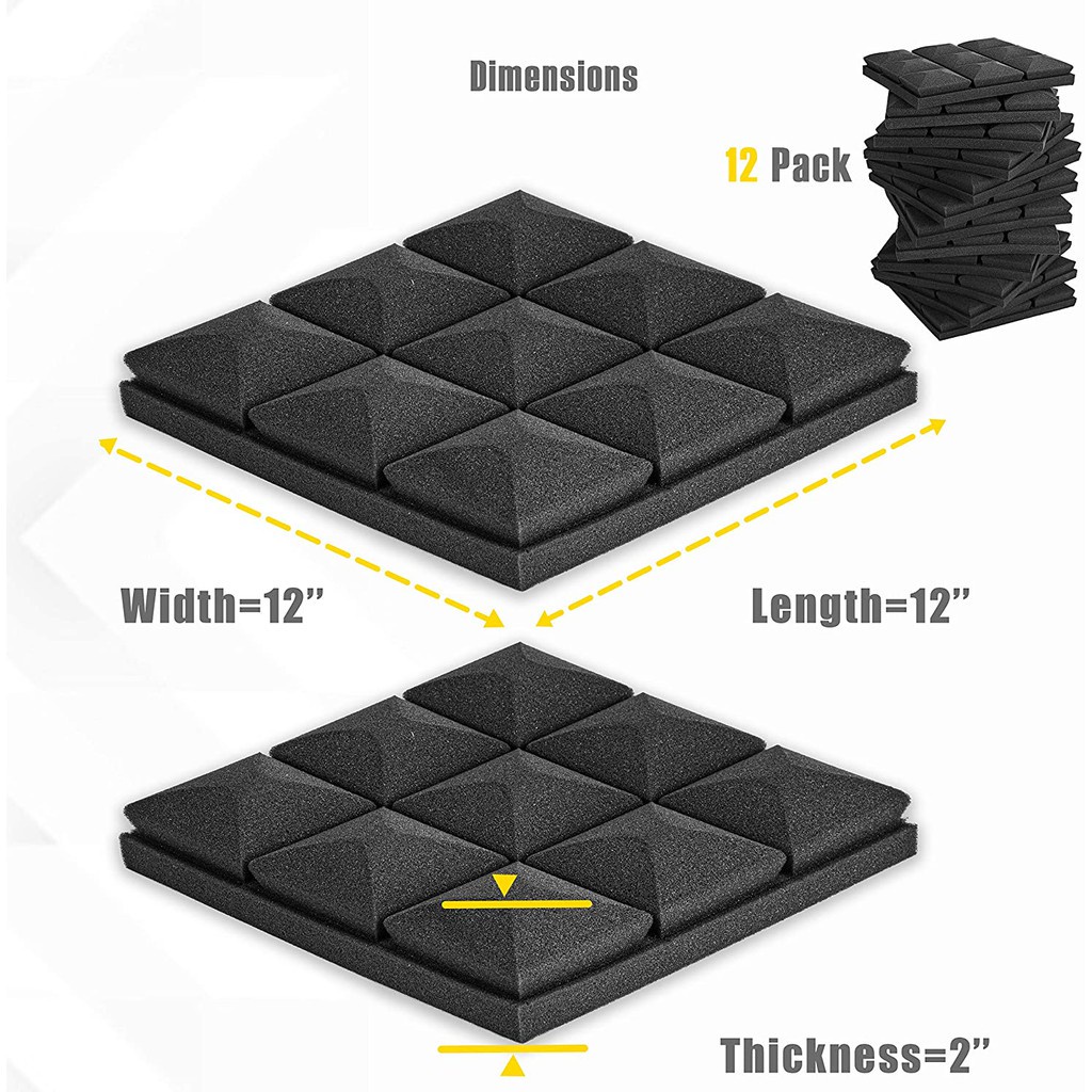 Essential Quality Acoustic Foam Soundproof Studio Recording Wall Sound Absorber Insulation Mushroom Design 5-Size 7-C... - Image 2