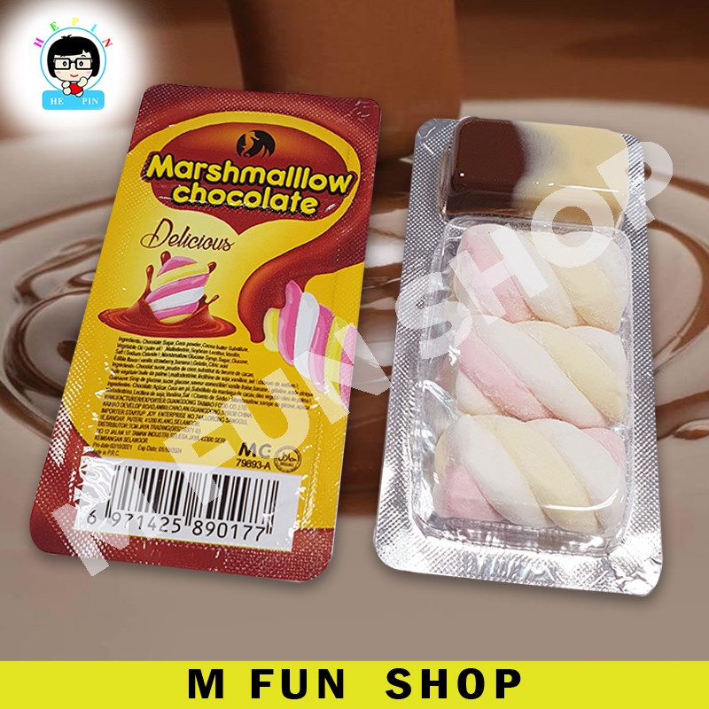 *Halal* 30Pcs Marshmallow Chocolate Dip / Marshmallow With Chocolate (10g x 30pcs)