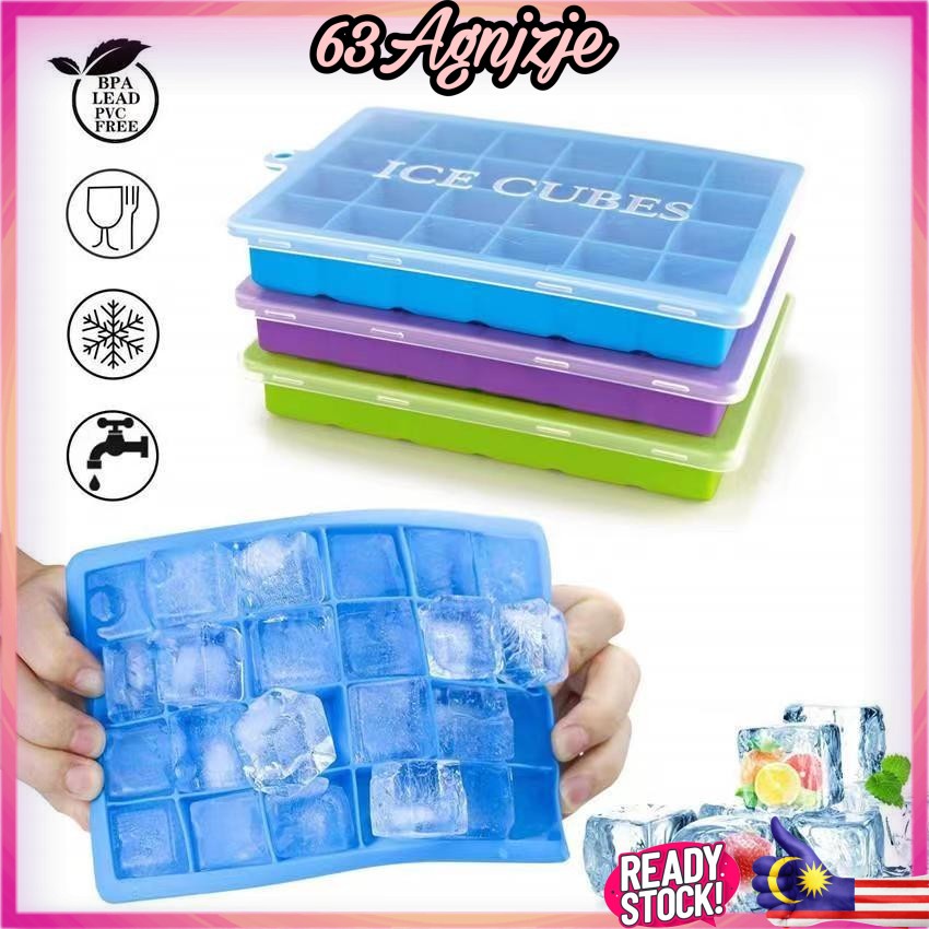 15/24/36 Grids Silicone Ice Cube Tray Maker With Cover - Ice Candy Cake Pudding Chocolate Mould Tray