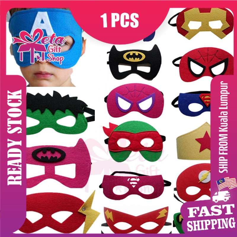 [1pcs] MALAYSIA STOCK Superhero Felt Mask Party Gift Superman Hulk Batman Spiderman Wonder Women Cosplay Costume