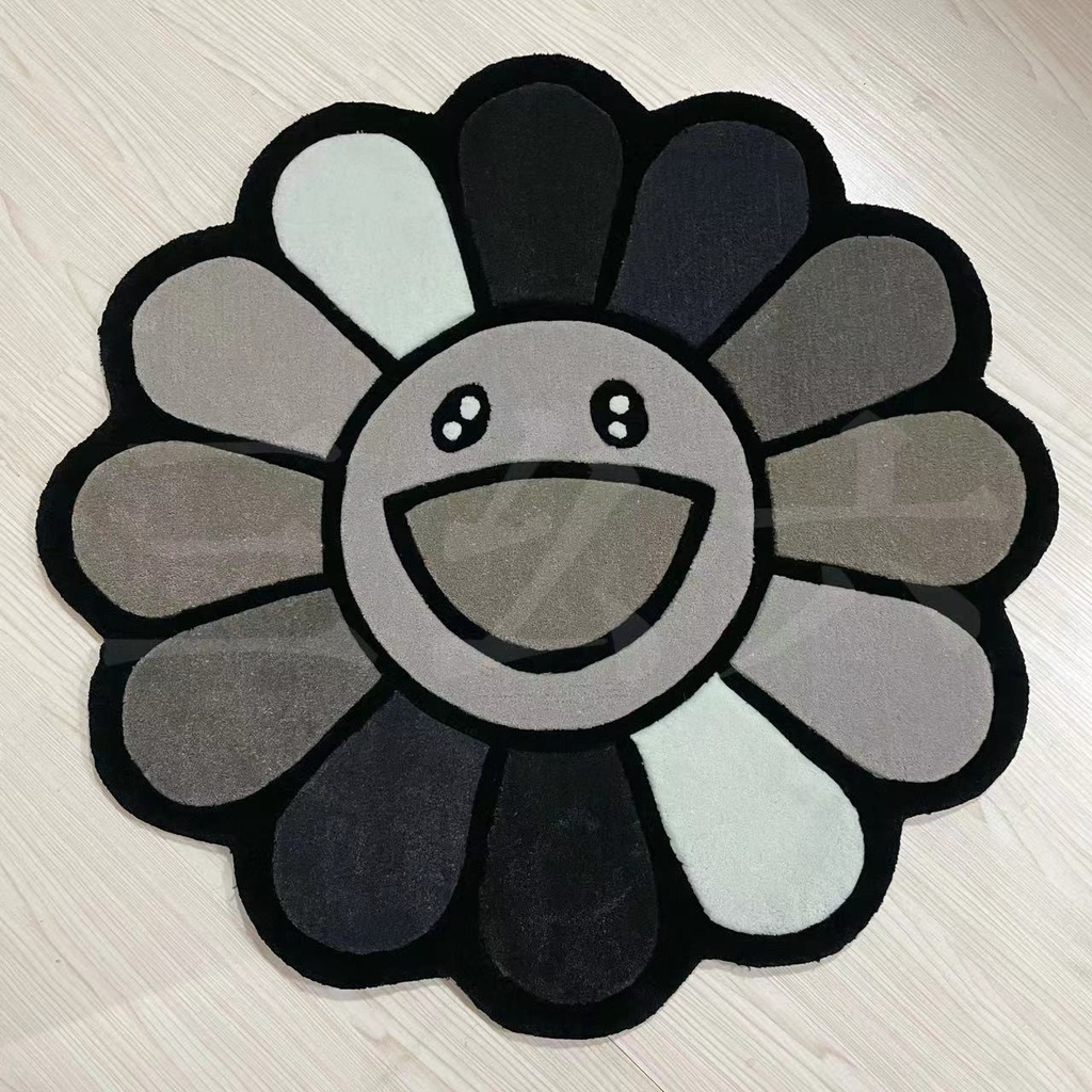 New Gray‼ Takashi Murakami Sunflower Carpet Handmade Rug Living Room Decoration Thick Rug