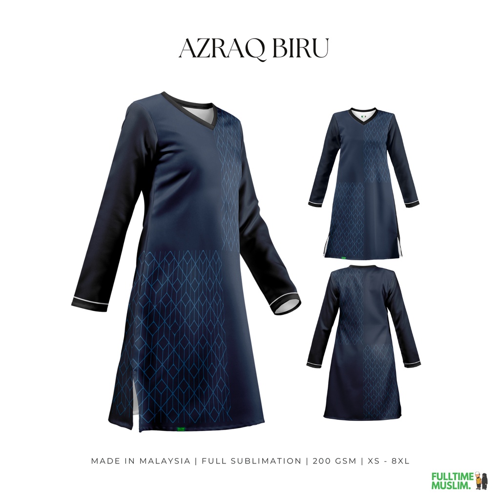 JERSEY MUSLIMAH | AZRAQ BLUE | MICROFIBER EYELET