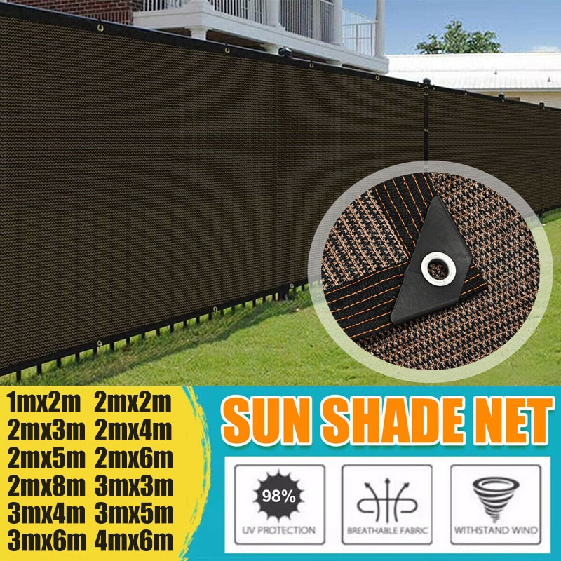 Sun Shade Net Outdoor Anti-UV Awnings Sunblock Sun Shelter Garden Smart Weather Net Jaring Hitam