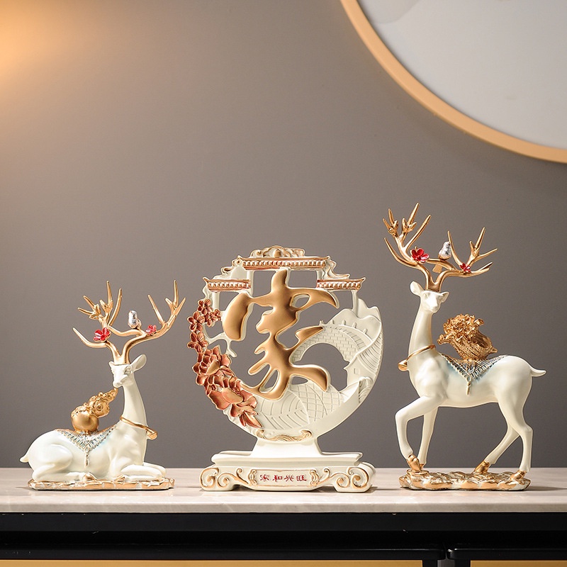 Home New Products Housewarming New Home Gifts Deer Decorations Home Living Room Entrance TV Wine Cabinet Decorations Moving Gifts Light Luxury High-