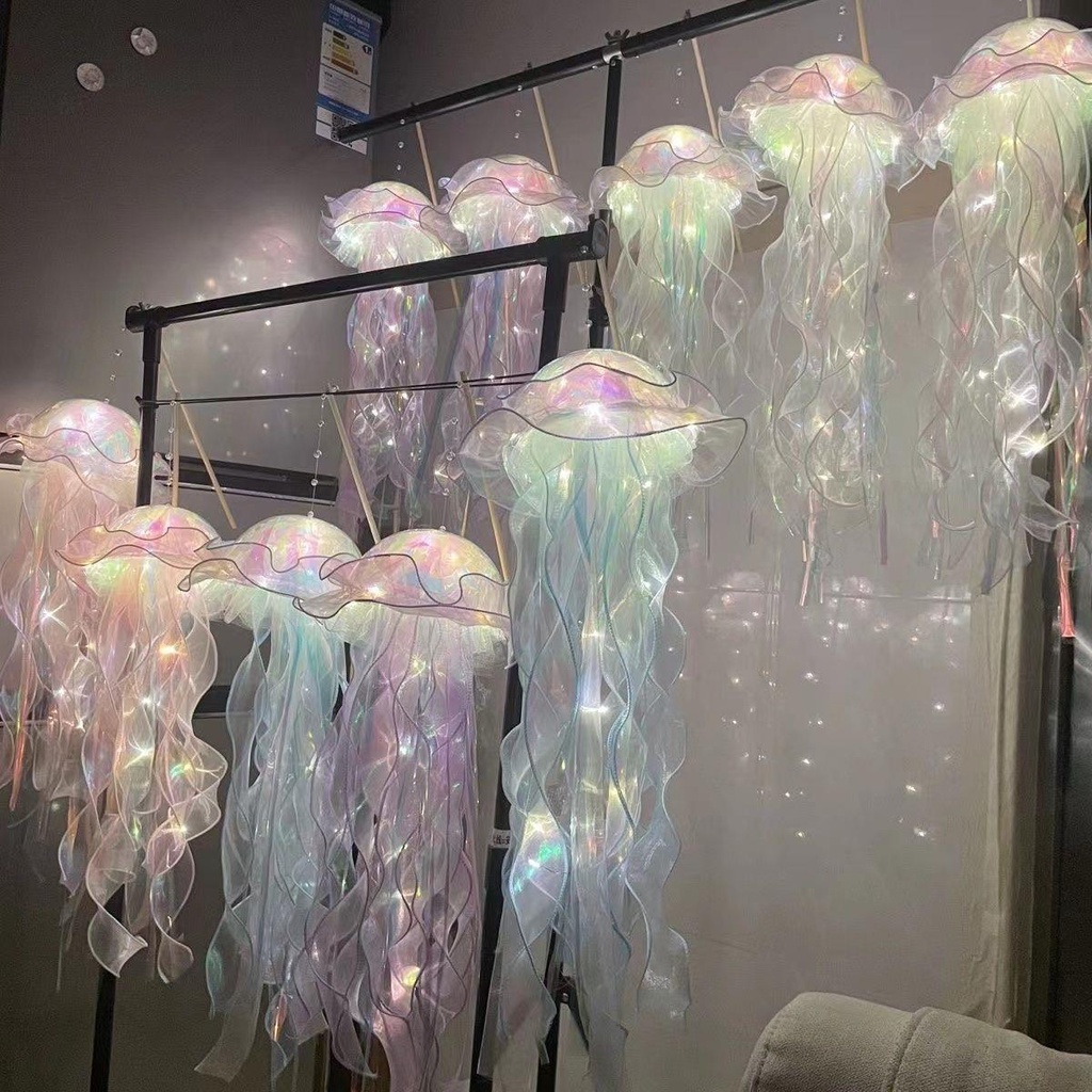 Ins Jellyfish Lanterns Creative Sea Jellyfish Lamp Atmosphere Light DIY Pendants Home Decor