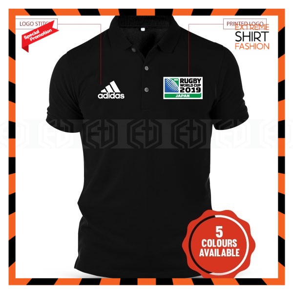 Polo T Shirt Adi Rugby World Cup Japan Sulam Embroidery Jahit Cotton Popular Activewear Sports Fashion