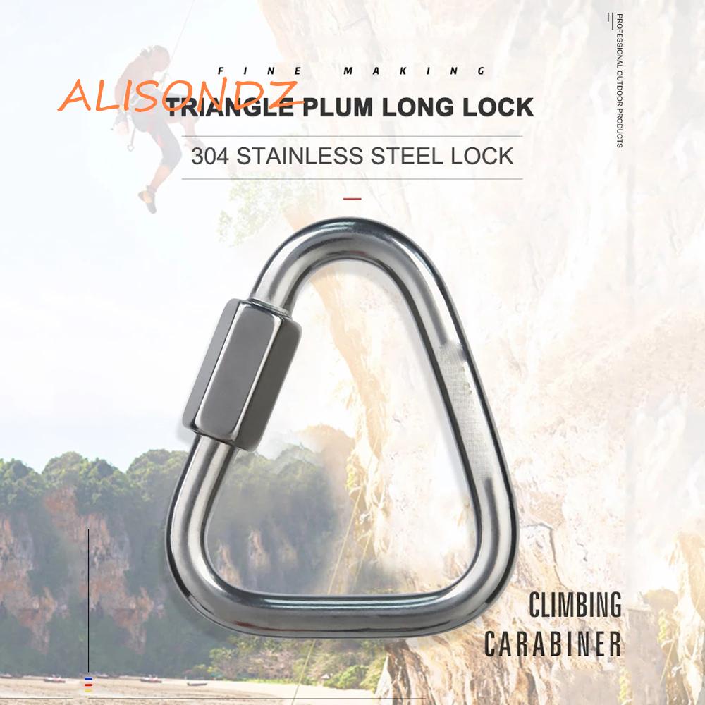 ALISONDZ Safety Connection Lock Mountain Rock Climbing Tool Screw Lock 304 Stainless Steel Mountaineering Hook Buckle Climbing Buckle