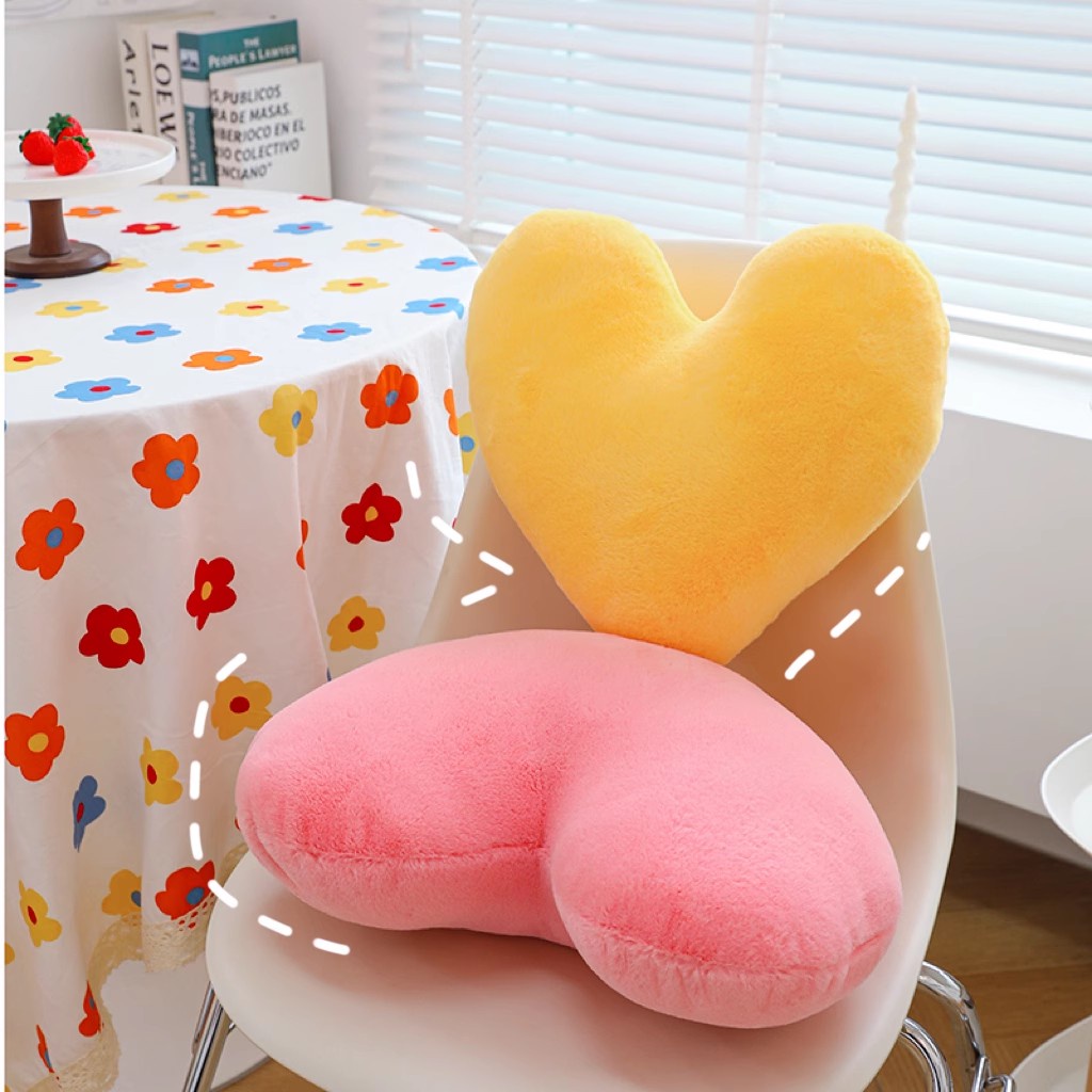 50cm Heart Plush Pillow Cute Solid Color Seat Pillows Soft Sofa Backrest Home Decorative Hot Stuffed Pillow