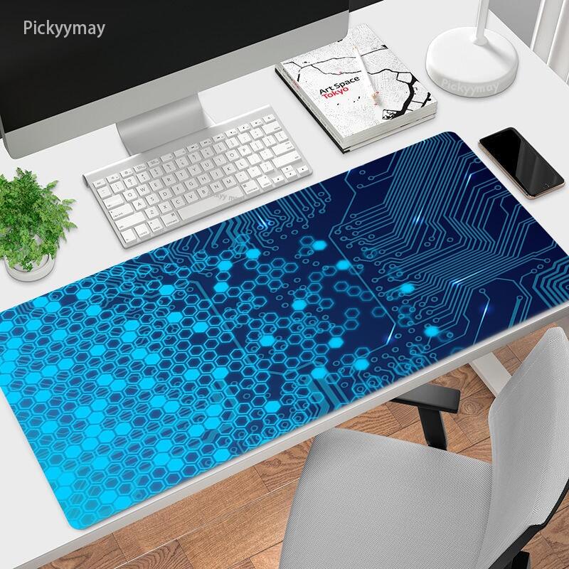 PCB Mousepad Locking Edge Mouse Pad Rubber High Tech Geek Soft Gamer Keyboard Gaming Accessories Mause Pad Office Carpet XXL