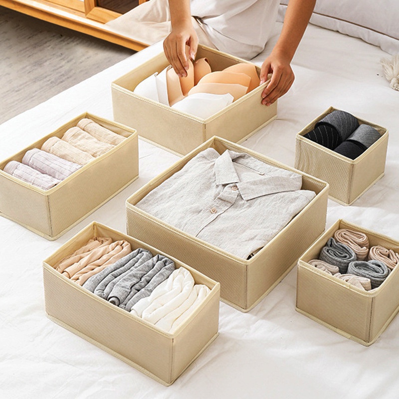 NEW Non-Woven Clothes Organizer Storage Box Underwear Bra Socks Cabinet Drawer Organizer T-Shirt Storage Basket Wardrobe Storage