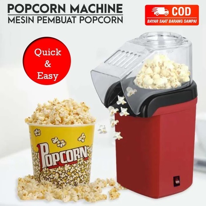 MESIN Popcorn Maker Machine Mini Electric Popcorn Maker Oil Free