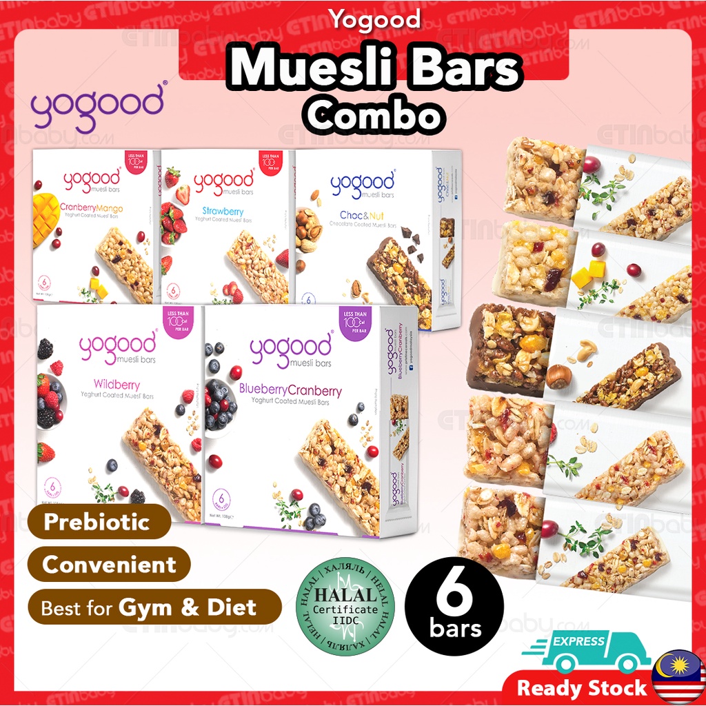 Yogood Muesli Bar HALAL 138g Healthy Breakfast Cereals Yogurt Coated Muesli Bars Healthy Snack Makanan Ringan Sihat 健康零食
