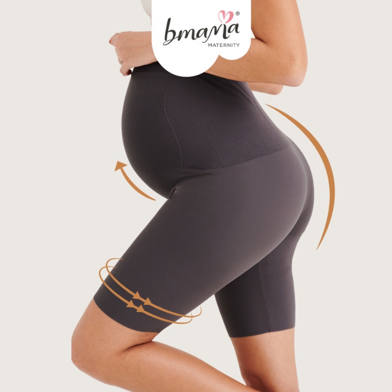 Bmama The Sharkskin Maternity Compression Shaper Short Legging | Black | L Size