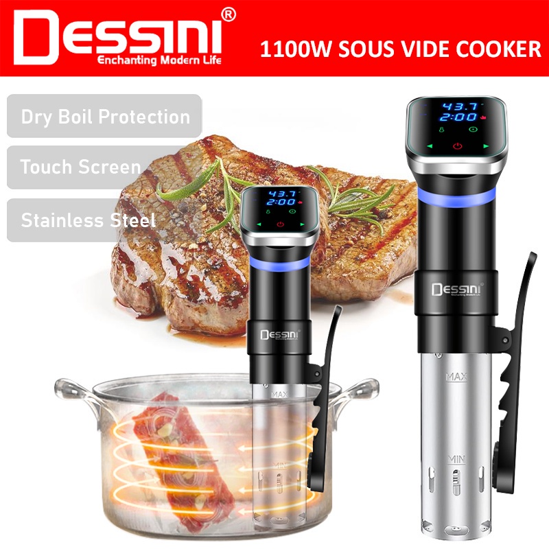 DESSINI ITALY Sous Vide Slow Cooker Machine Precision Digital Thermal Immersion Water Circulator Touch Control Heater