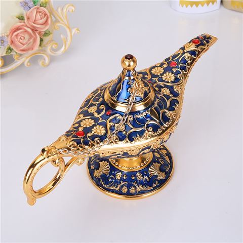 Aladdin Divine Lamp Wishing Lamp Vintage European Crafts Alloy Creative Craft Decoration Product Russian Wishing Lamp