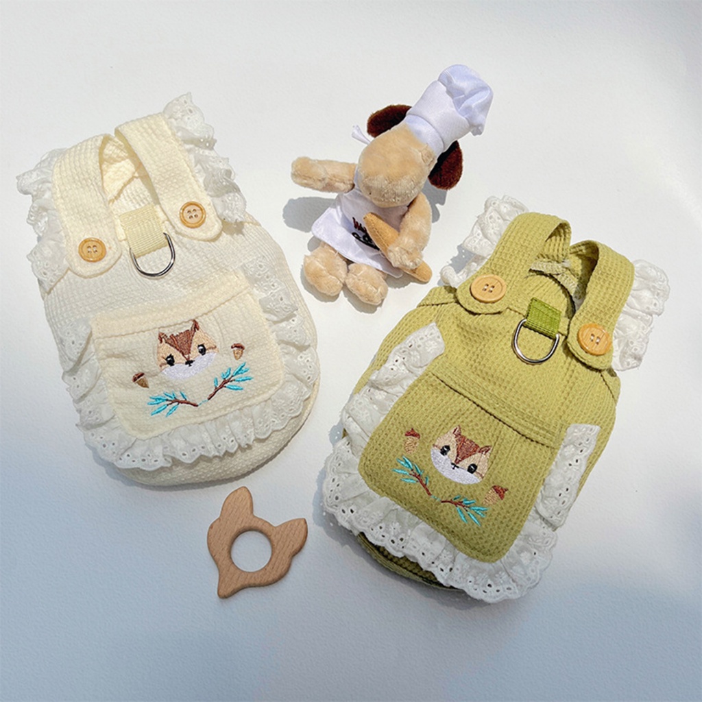 joomstore Soft Pet Clothing Pet Accessories Small Medium Dog Puppy Cat Apparel Dress Cartoon Squirrel Embroidery