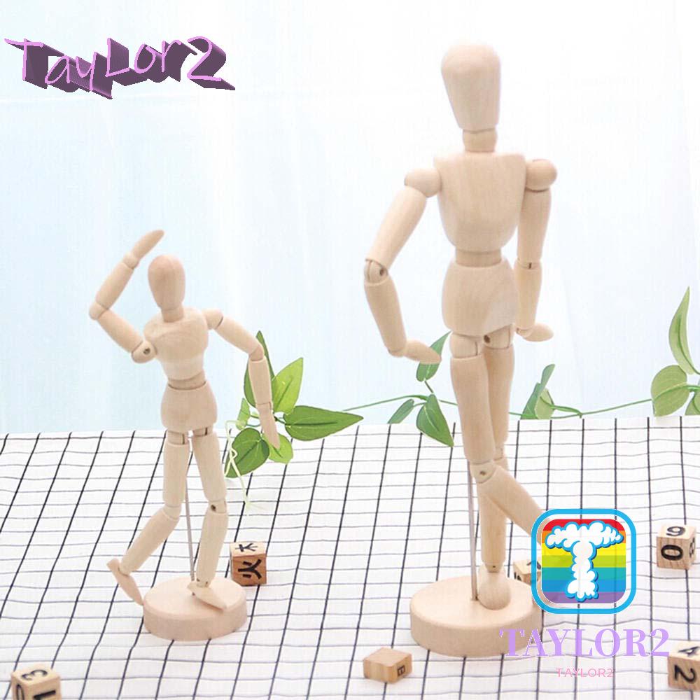 ATAYLOR 4.5 5.5 8 inch Action Toy Figures Polished Wooden Toy Figure Model Human Drawing Sketch Supplies Art Models Male Movable Limbs Mannequin