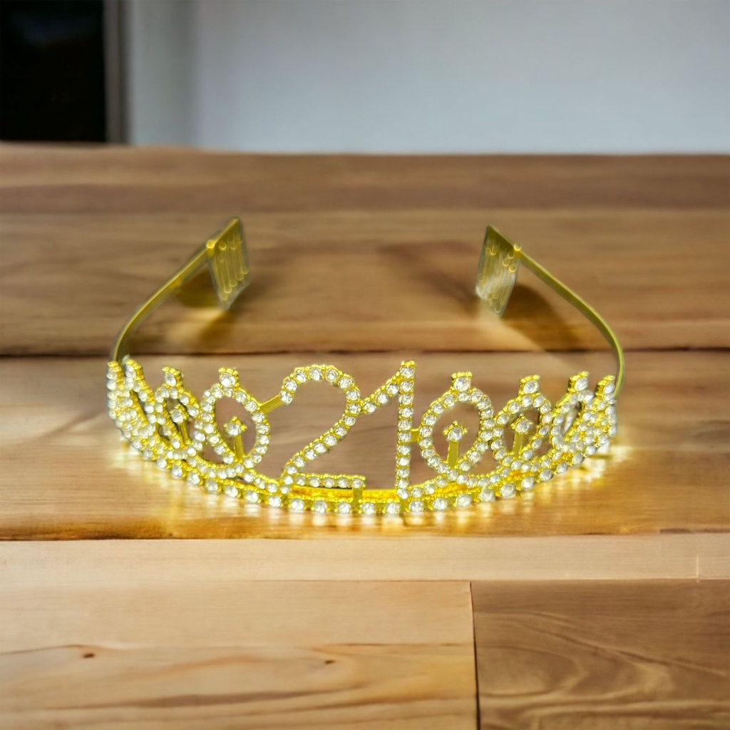 Party Hat Beautiful Princess Crown Tiara - 21 - Gold - 003821