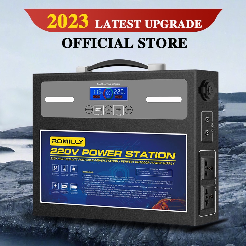 Portable Power Station 300W/600W/1000W AC 220V Output Emergency Backup Battery Solar Generator For Camping