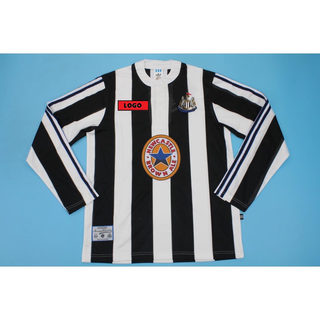 95-97 NUFC Newcastle Home Long Sleeve Retro Soccer Jersey NCU Football