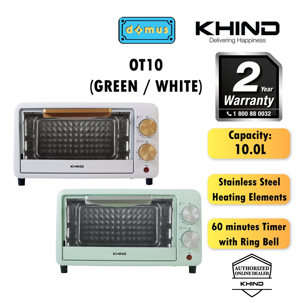 Khind Mini Electric Oven - Green/White (10L) OT10