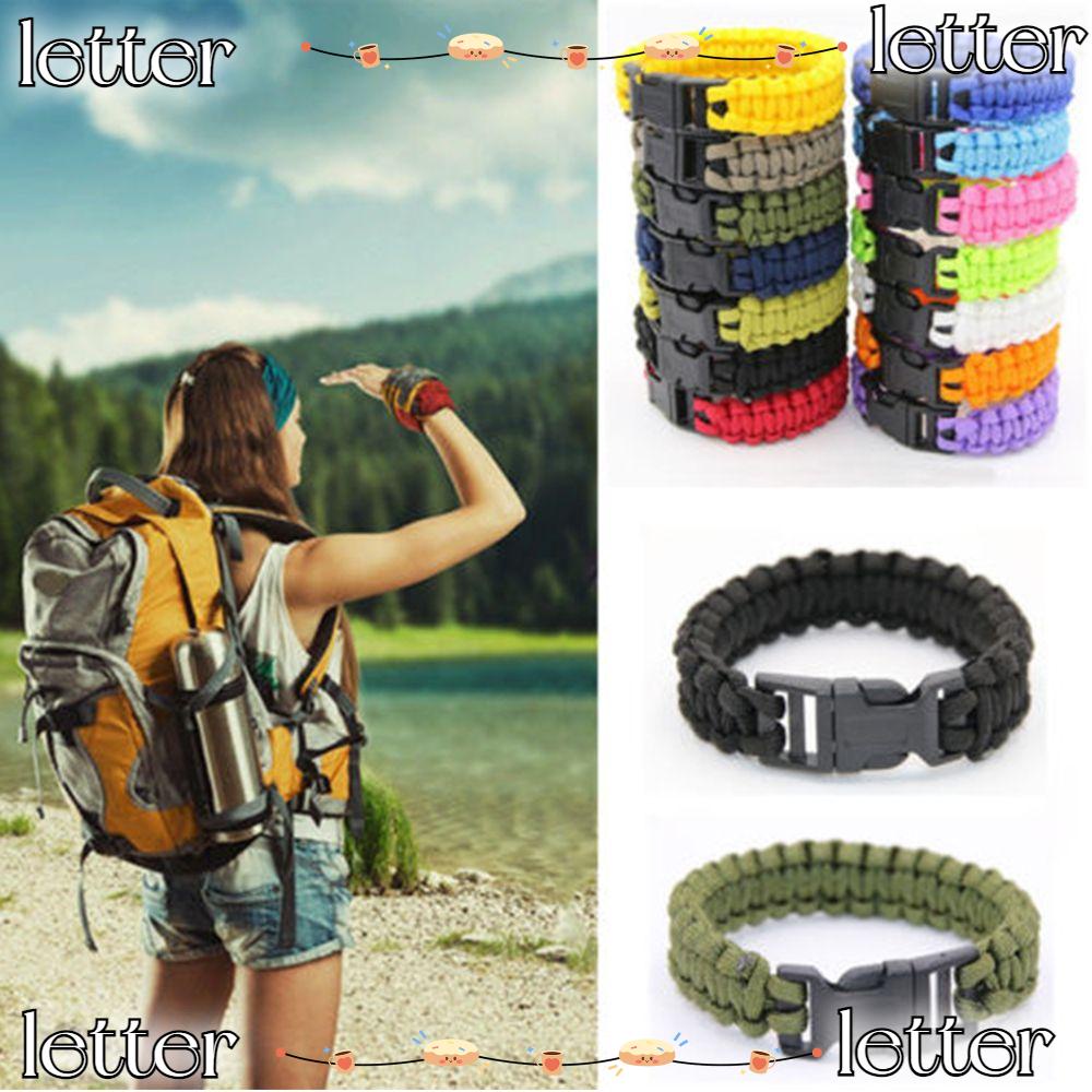 Survival Camping Hiking Emergency Gear plastic buckle Paracord Bracelet