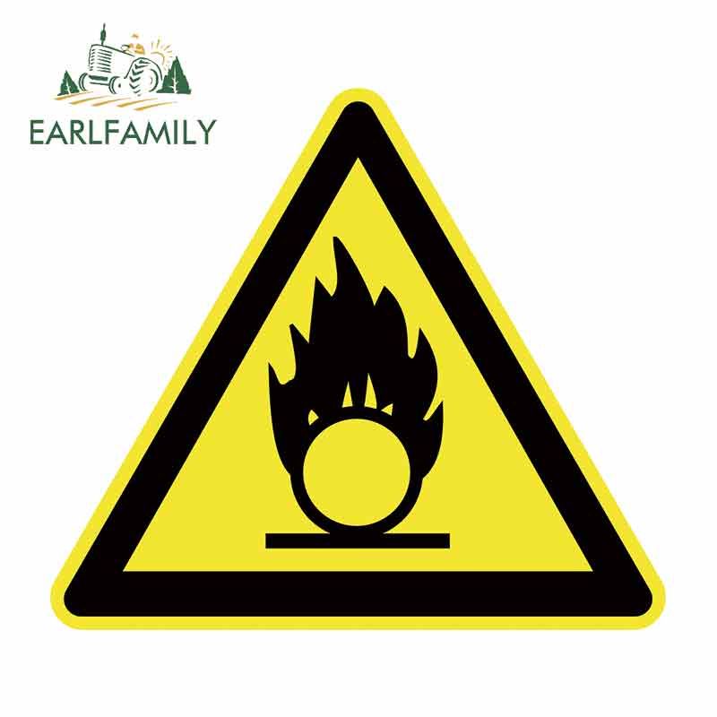 EARLFAMILY 13cm x 11.4cm Nflammable Flammable Fire Car Sticker Motorcycle Vinyl Graffiti Campervan Vehicle SUV Fashionable Car Styling