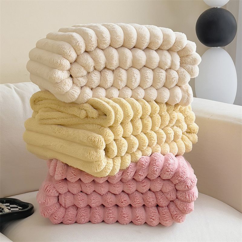 FREE Shipping✿WindSing✿ Faux Fur Throw Blanket Luxury Soft Rabbit Wool Warm Fuzzy Cozy Fluffy Feel Fleece Blankets Comfy Ruched Blanket for Sofa Couch Bed DÉcor