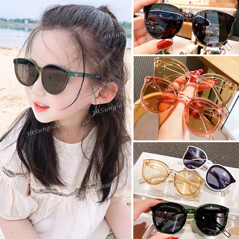 Cute Children's Round Sunglasses Korean Baby Fashion Summer Shade Sunscreen V Glasses Boys And Girls UV Protection Eye Protection Eyeglasses